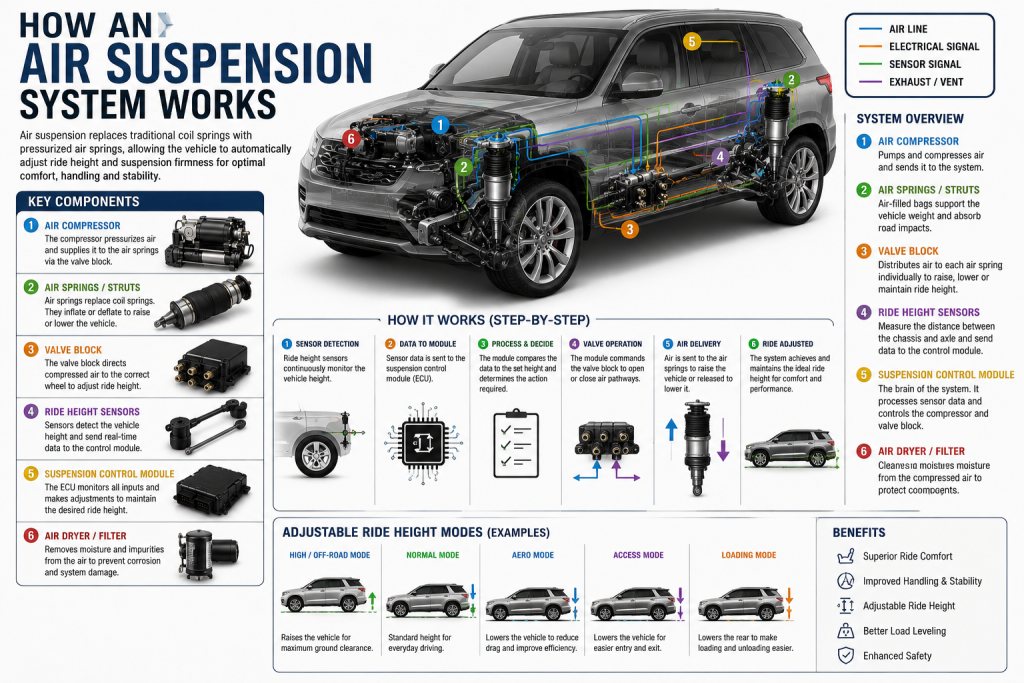 How air suspension South Africa systems work inside a luxury SUV