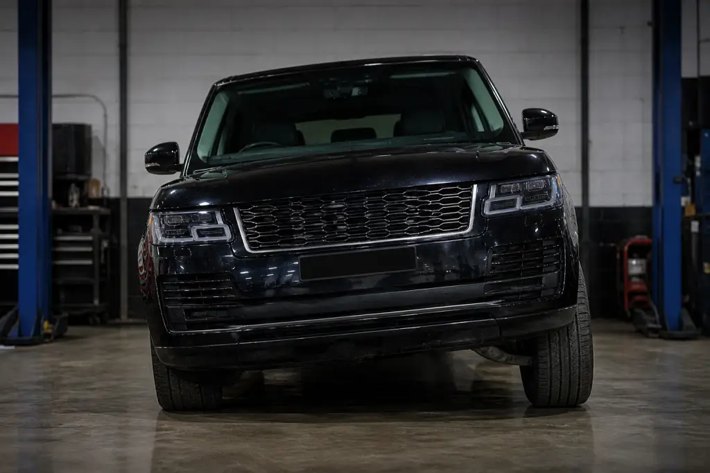 Luxury SUV with uneven ride height caused by air suspension failure