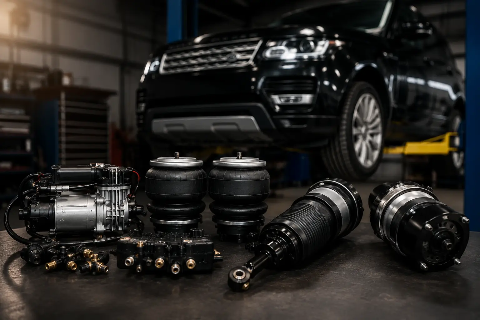Air suspension repairs and parts specialist working on vehicle in Pretoria workshop